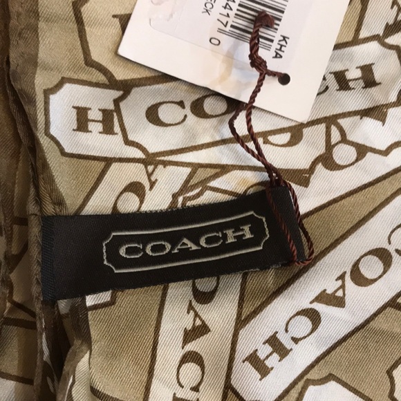 Coach 100% silk scarf COACH monogram - Picture 5 of 5
